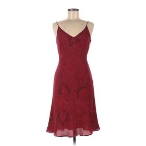 Vintage Ann Taylor Red Paisley Silk Dress